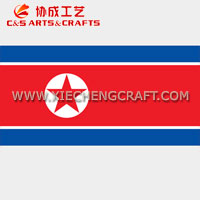 C&S North Korea Flag Printed Polyester