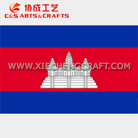 C&S Cambodia Flag Printed Polyester