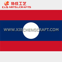 C&S Laos Flag Printed Polyester