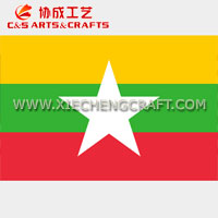 C&S Myanmar Flag Printed Polyester