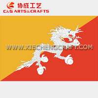 C&S Bhutan Flag Printed Polyester